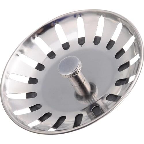 Stainless Steel Waste Filter Kitchen Sink Strainer Stopper Waste Plug Sink Filter Bathroom Drains Strainers Kitchen Tools