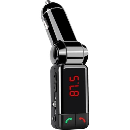 FM Transmitters Bluetooth Car Kit FM Transmitter Handsfree Portable Dual Player Mp3 Display with LED Modulator USB Charger F3S5