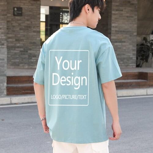 Custom Your Design Print Oversized Tshirt Summer Plus Size Cotton T Shirts Women Tops Harajuku Casual Streetwear Unisex Clothing