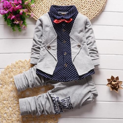 BibiCola Boys Clothing Set spring autumn fashion kids Formal party Clothes suit for baby boys children cotton set outfits