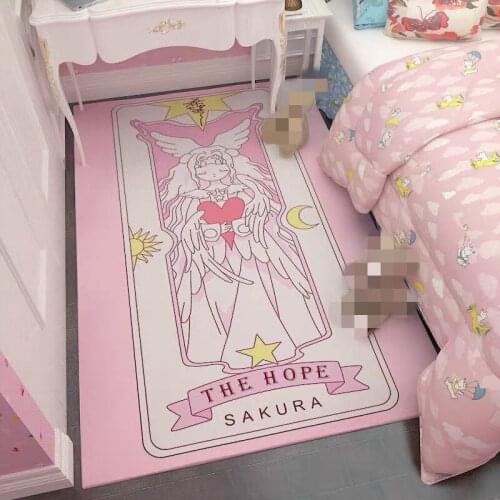 Japan Anime Pink Moon Cat Carpet For Home Bedroom Living Room Fashion Doormat Cartoon Style Baby Crawling Mat Play Mats