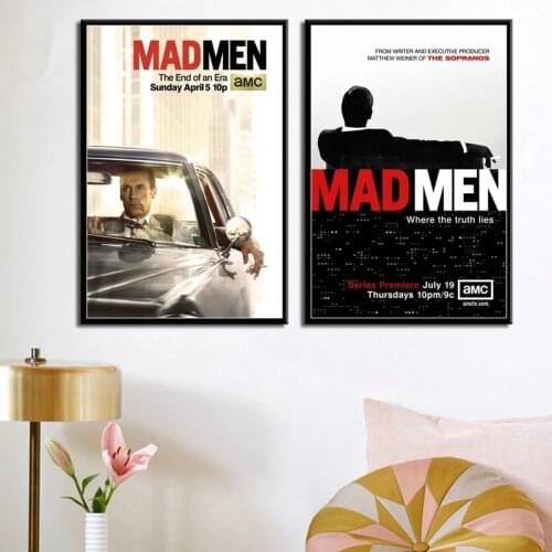 Mad Men Hot Tv Series Show Art Painting Silk Canvas Star Poster Wall Stickers Picture Bedroom Living Home Decor Fans Collection