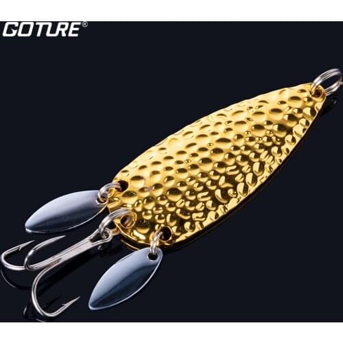 Goture 1Pcs 24g Spinnerbait Metal Spoon Fishing Lure Double Rotating Hard Artificial Spinner Baits Lure for Carp Bass Fishing