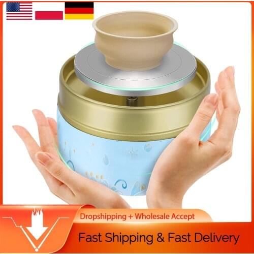 Mini Pottery Wheel Machine Electric Turntable Fingertip DIY Clay Tool Ceramic Machine Art Craft With Tray For Adults Kids