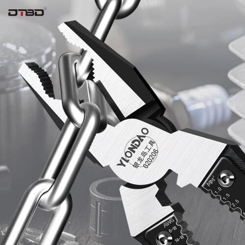 DTBD 5 IN 1 Multifunctional wire cutters Universal Diagonal Pliers Needle Nose Pliers Hardware Tools Electrician Crimping Pliers