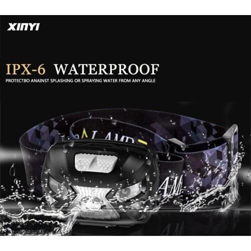 LED Headlamp Powerfull Built-in battery Rechargeable LED Headlight Body Motion Sensor Head Flashlight Camping Torch Light Lamp