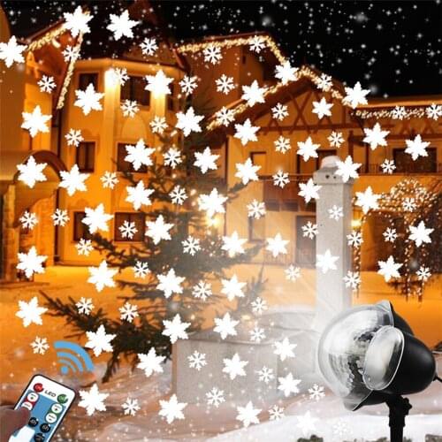 Outdoor Snowfall Christmas Projector Lamps Landscape Wedding Party Spotlight Small Big Snowflakes Laser Projection Lamp