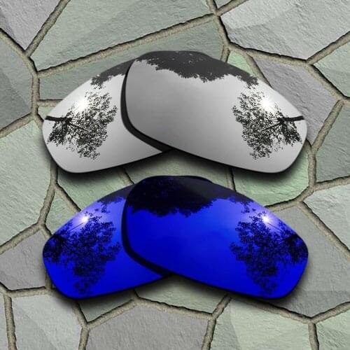 Chrome&Violet Blue Sunglasses Polarized Replacement Lenses for Oakley Split Jacket