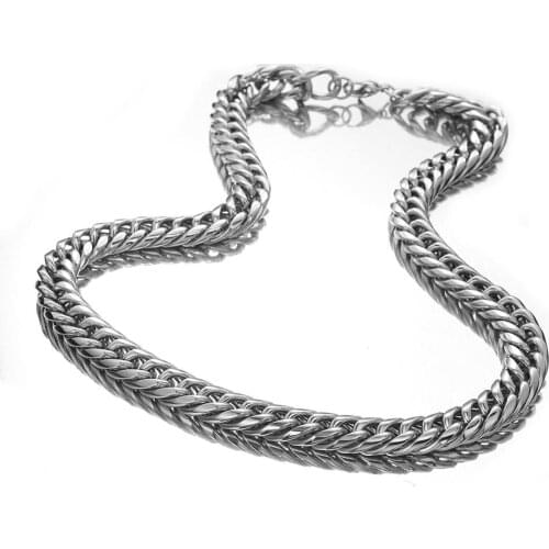 Not Allergic Not Fade 316L Stainless Steel Silver Color Waterproof Cuban Curb Chain Men Women Necklace Jewelry Handmade Bracelet