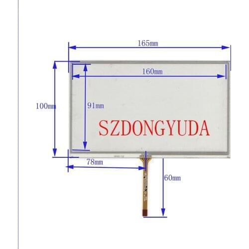 New Touchpad 7" Inch 165*100 Resistive Touch Screen Panel Digitizer For AT070TN90 92 94 Size: 165mm*100 mm