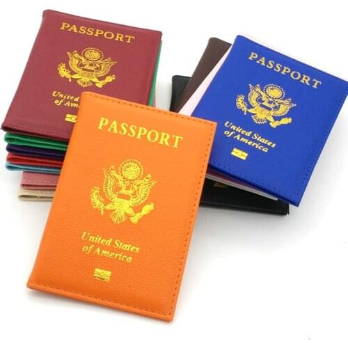 2019 New PU Leather USA Passport Cover Pink Women Passport Holder American Wallet Covers for Passport America Passport Case