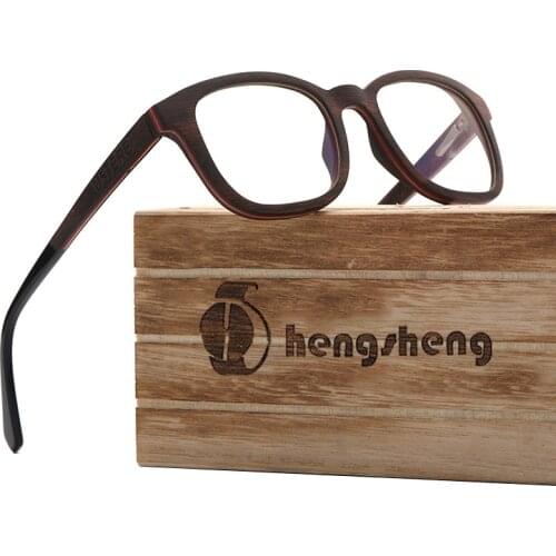 AZB Mens Womens Retro Wood Glasses Frame Ultralight Myopia Glasses Optical Prescription Frame Real Wooden Eyeglasses Frames