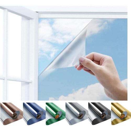One Way Vision Window Film Stained Daytime Privacy Mirror Reflection Self Adhesive Window Tint for Home Solar Heat Insulation