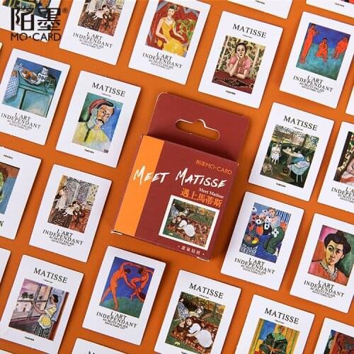 Wholesale 10 Boxes Meet Matisse Diary Handmade Adhesive Paper Flake Oil Painting Decoration Stickers Scrapbooking Stationery