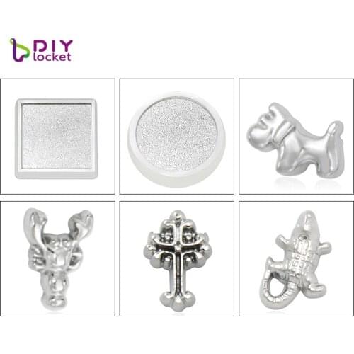 Wholesale 10pcs Plain Floating Charms Zinc Alloy Fit Floating Lockets & Floating Locket Bracelet LSFC050-598