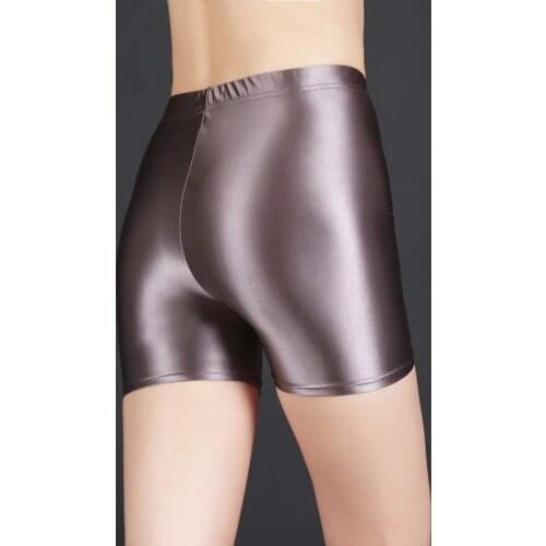 Sexy Safety Short Pants Women Candy Color Oil Gloosy Seamless High Waist Boxer Femme Panties Shiny Bottom Wear Plus Size