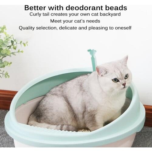 Semi Closed Litter Sand Box Scoop Anti-Splash Portable Plastic Large Deodorant Sandpit Cat Self Cleaning Cat Litter Tray