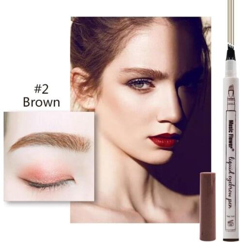 Hot Sale Microblading Natural Eyebrow Tattoo Pen Waterproof Eye Makeup 3 Colors Easy Use Eyebrow Pen Deep Color Pencil Eyebrow