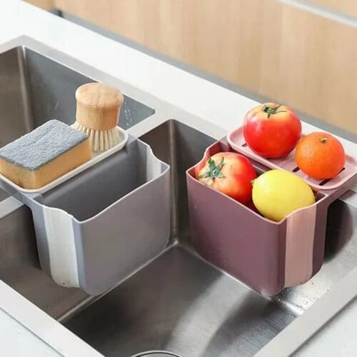 Sink Strainer Vegetable Fruit Drainer Basket Suction Cup Rack Kitchen Storage Organizer Shelf