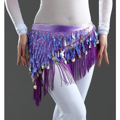 Sequin Triangle Belly Dance Hip Scarf Wrap Tassel Bellydance Costume Waist Chain Belt Three Layers Indian Dance Waist Chain 89
