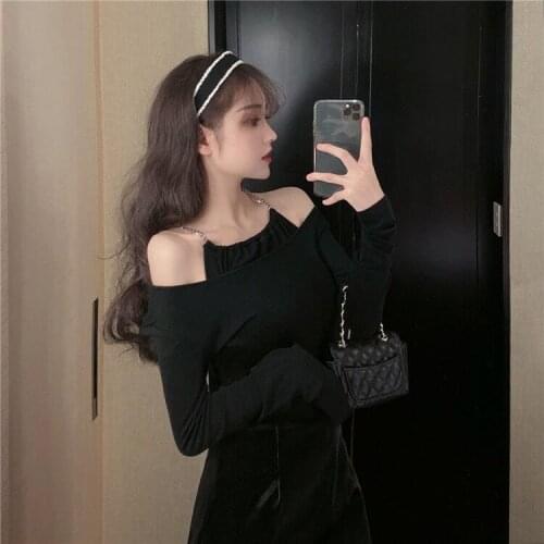 Woman TShirts Womens Autumn Clothing Womens Clothing Loose Long Sleeve Top Female T-shirt Female 100 Crop Top Mujer Camisetas