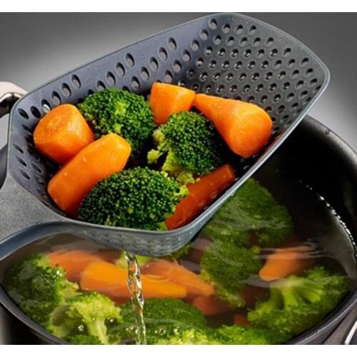 1pcs Random colors Creative Large Scoop Colander Pasta Heat Resistant Nylon Strainer Scoop Colander Drain cocina accesorio Sale