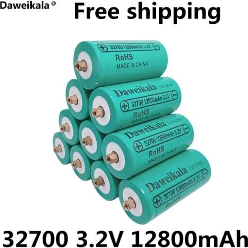 10pcsDaweikala New 32700 12800mAh 3.2V lifepo4 Rechargeable Battery Professional Lithium Iron Phosphate Power Battery with screw