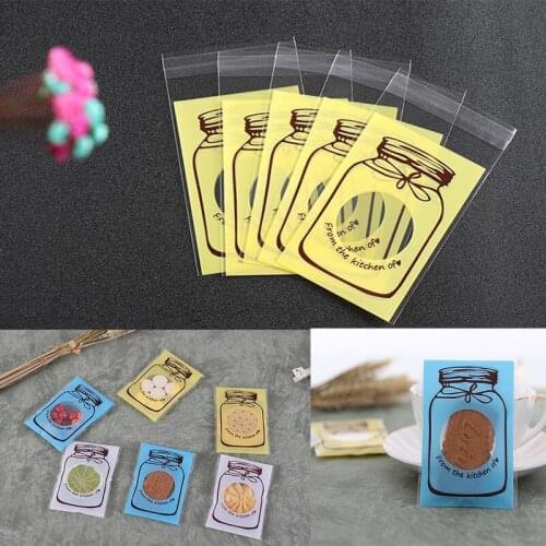 100pcs Self Adhesive Cookie Candy Package Gift Bags Cellophane Birthday Candy bag