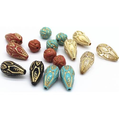 20 PCS Fashion Resin Bead Water Droplets Round Beads Loose Beads DIY Jewelry Accessories