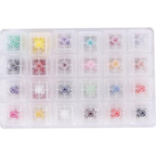 24 Switch Switches Tester with Acrylic Base Blank Keycaps for Mechanical Keyboard Kailh Box