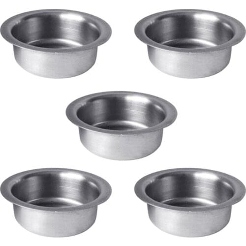 5pcs Luxury Candle Cup Jar Container Empty Storage Stainless Steel Tealight Holder Wedding Dinning Party Bar Decoration