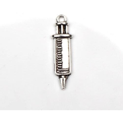 8pcs Charms doctor syringe 30*9mm Antique Tibetan Silver Pendant Accessories DIY Vintage bracelet Necklace Handmade