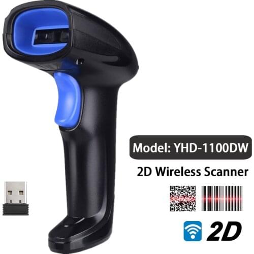 YHDAA Wireless Barcode Scanner 1D 2D QR Bar Code Reader 2.4G USB 2-in-1 for Warehouse, Pharmacy and Library