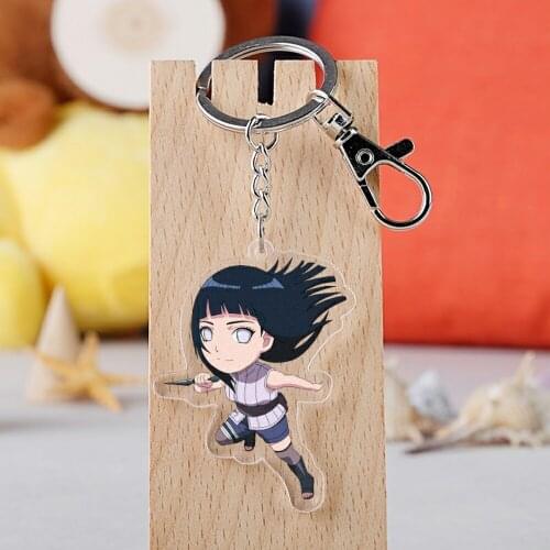 5pcs Fashion Keychain Anime Ninja Konoha Symbol Akatsuki Pain Tsunade Hinata Figure pendant Key Ring Acrylic keyhold Charms