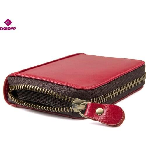 DOLOVE Brand Men Organizer RFID Credit Card Holder Large Capacity Retro Women Passport Business Card Case Travel Wallets