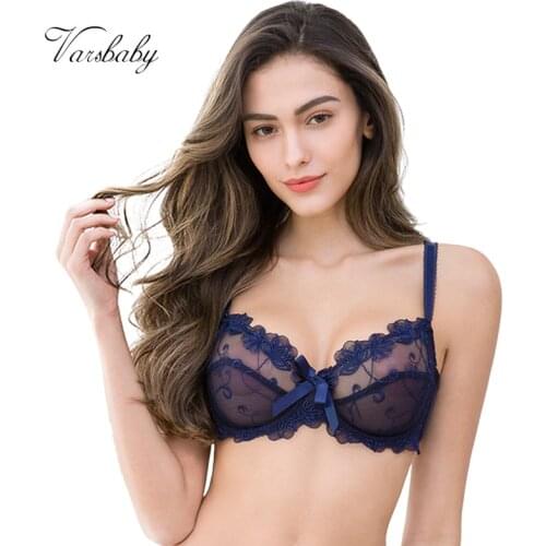 Varsbaby Women Sexy Slim Lace Lingerie Ladies Underwire Floral Large Size Bra