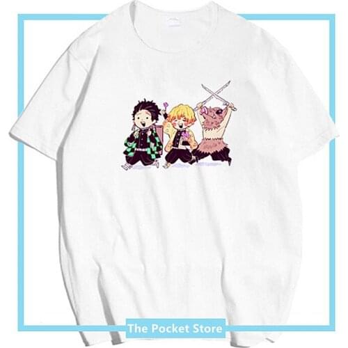 Demon Slayer: Kimetsu no Yaiba Unisex Cotton T shirt Japanese Harajuku Tee Shirt Short Sleeve Summer Couple Tops Women Clothes
