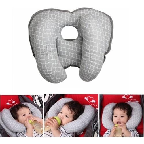 Baby Sleeping Plush Pillow Cushion Head Protection Pillow Child Car Safety Seat Head Fixing Auxiliary Cotton Baby Pram