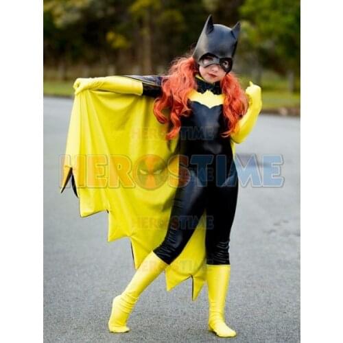 Kids Popular Batgirl Cool Superhero Cosplay Costume Spandex Cosplay Zentai Suit Halloween Costume for kids