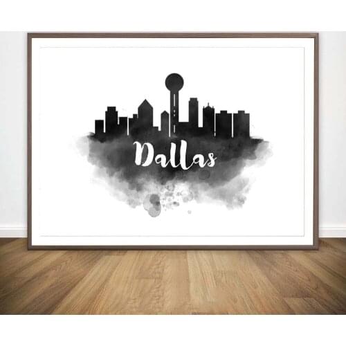 Dallas Hollywood Barcelona Shanghai GuangZhou Dubai Riyadh Mexico Liverpool Manchester Birmingham Travel Poster Canvas Painting