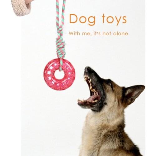 Interactive Chew Round Ring Toy Dog Rope Ball Toys Chew Knot Teeth Cleaning Rope Toy Puppy Pet Training Dog Supplies