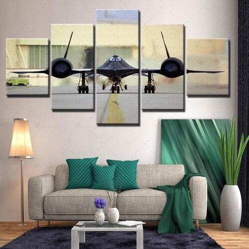Hd Home Decoration Canvas Painting Airplane Picture Wall Artwork Prints Modular Modern Framework 5 Pieces Poster For Living Room