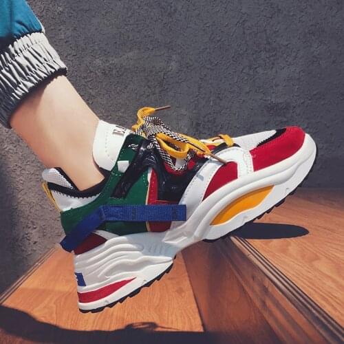 Women Chunky Sneakers Men Platform Casual Running Shoes Thick Bottom Dad Shoes Breathable Sports Footwear Female Height Increase