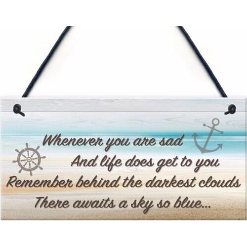 Meijiafei Darkest Clouds Inspirational Friendship Home Sign Hanging Plaque Family Sign 10"x5"