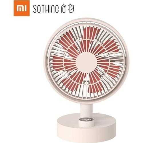 Xiaomi Sothing Desktop Fan Digital Display Shaking Head USB Fan Stepless Wind Speed Low Noise Portable Plume Version for Office
