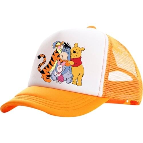 Brand new Winnie the Pooh and Friends stretch cotton baseball cap mens womens breathable mesh cap outdoor hat direct sales