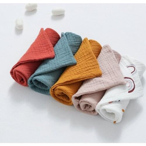 5pc Towel Baby Face Cloth Baby Bath Towel Handkerchief Cotton Burp Cloth Soft Absorbent Gauze Kindergarten Washcloth Baby Bibs