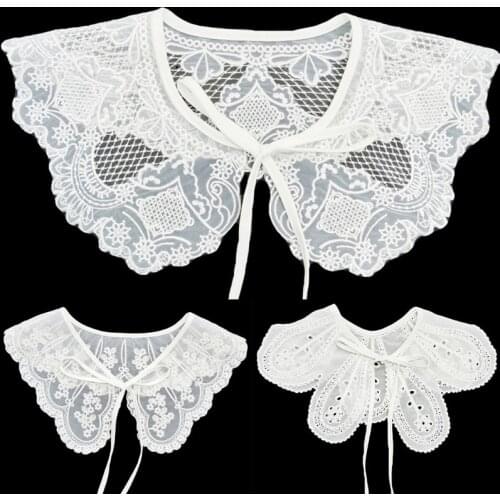 Hollow Lace Chiffon False Collar Sweet Doll Fake Collar Fashionable Decorative Faux Collar Women Detachable Tie