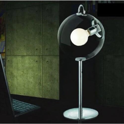 Transparent Sphere Ball Clear Glass Table Lamp Modern Metal Bedroom Office Study Lamps Reading Light on Desk