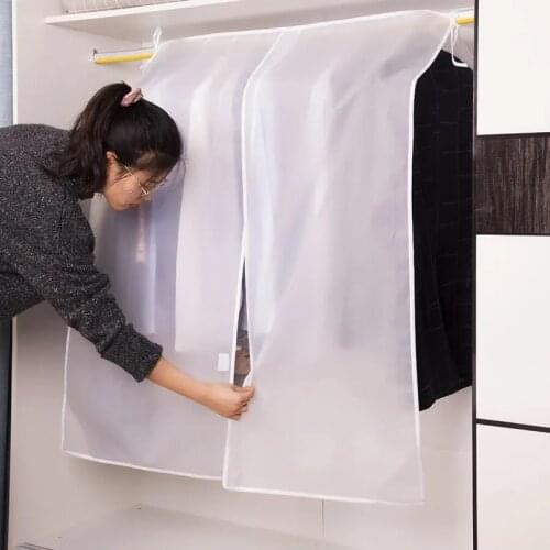 Wardrobe Clothes Dust-Proof Cover S/M/L Transparent Hanging Clothes Cover Moisture-Proof Washable Storage Bag 3D Closet Organize